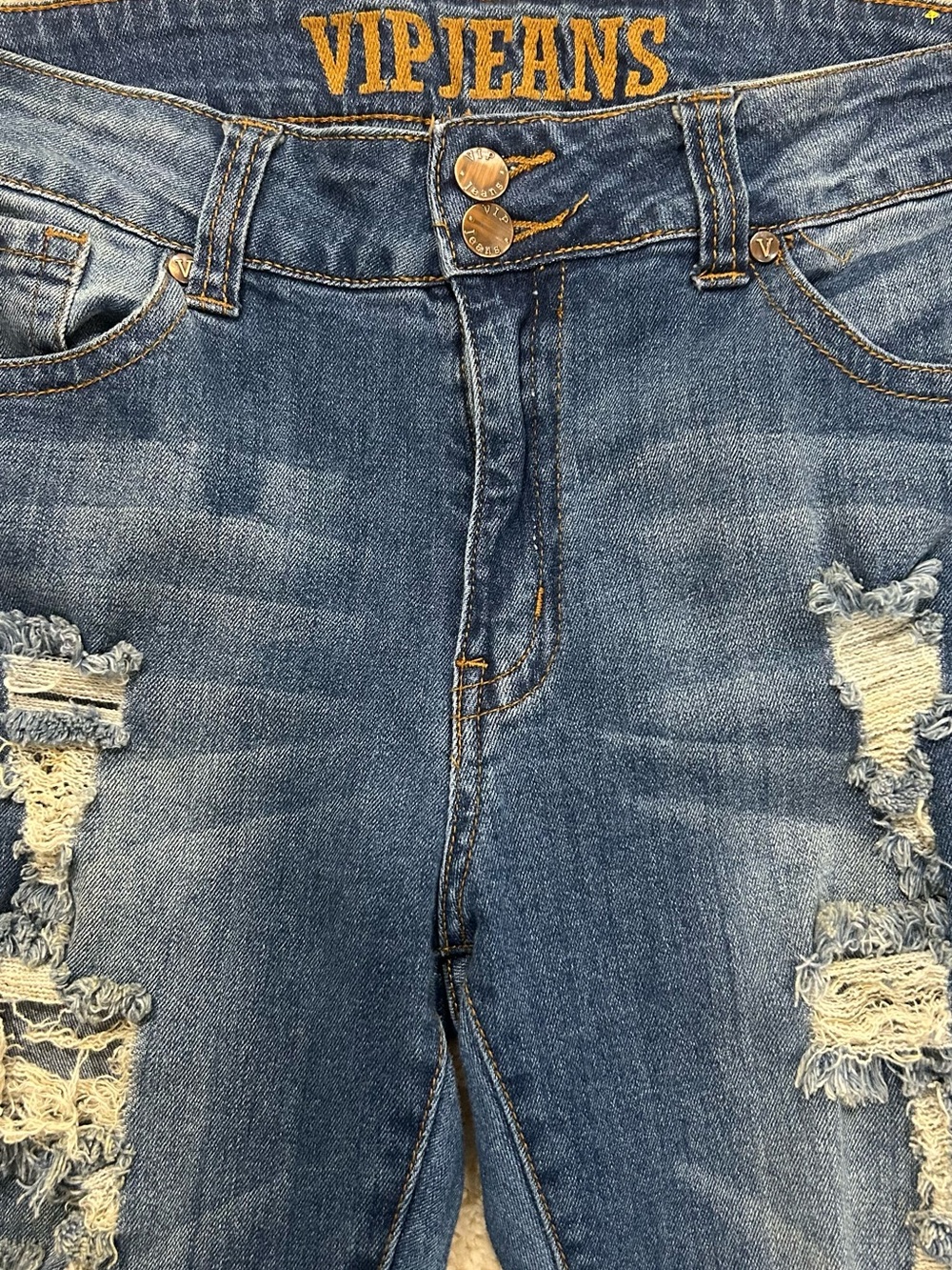 VIP Jeans - Women's Distressed Ripped Skinny Jeans